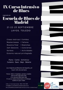 Dark Blue Piano Keys Jazz Poster